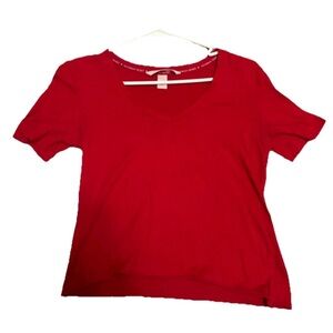 Victoria's Secret Bold Red Short Sleeve Cropped Tee